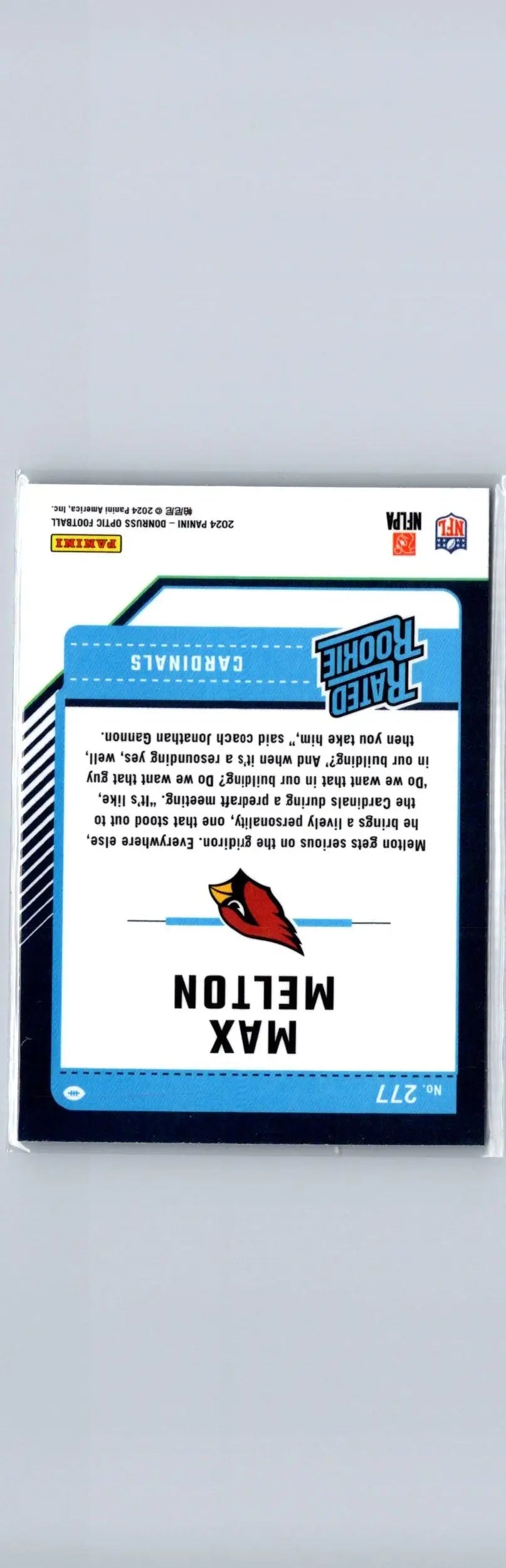 2024 Donruss Optic Max Melton football card showcasing player collectible sports trading card