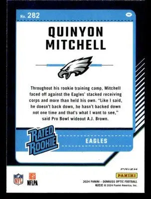 2024 Donruss Optic #282 Quinyon Mitchell Purple Shock - Football Card Single