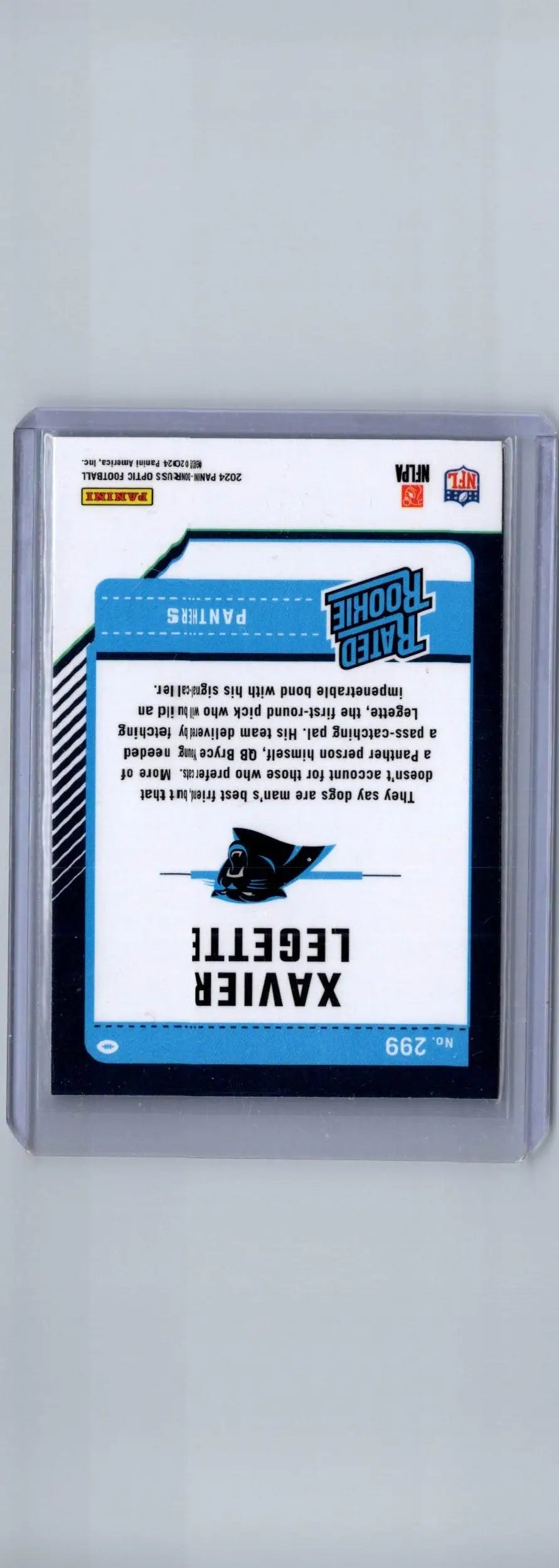 Xavier Legette Trajectory Rookie Football Card from 2024 Donruss Optic #299