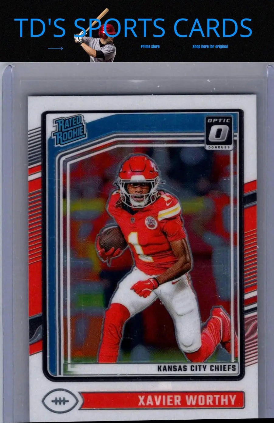 2024 Donruss Optic Xavier Worthy football card front view