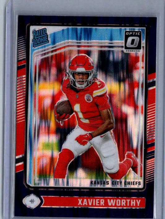 2024 Donruss Optic #300 Xavier Worthy Purple Shock - Football Card Single