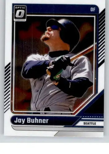 Original gloss Donruss Optic Jay Buhner baseball card from 2024 Mariners collection