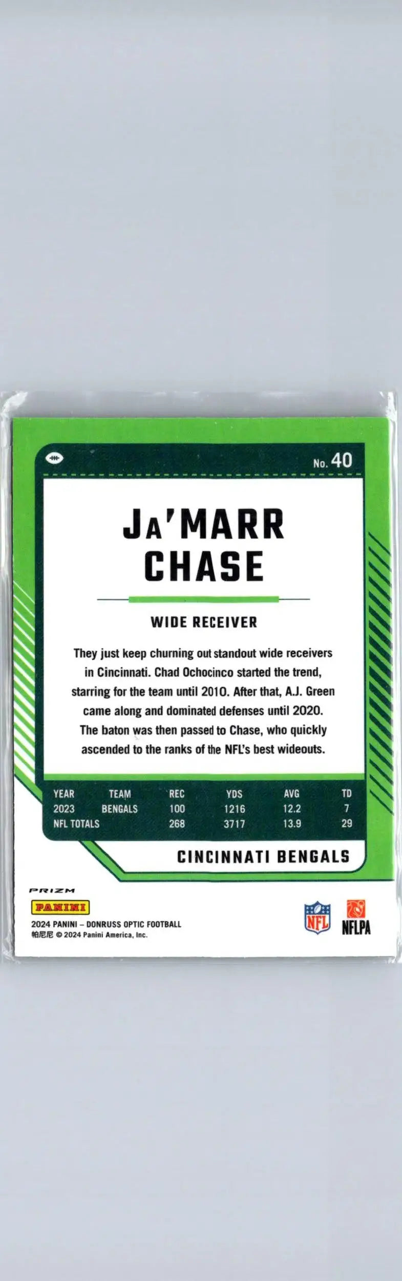 2024 Donruss Optic #40 Ja’Marr Chase - Football Card Single
