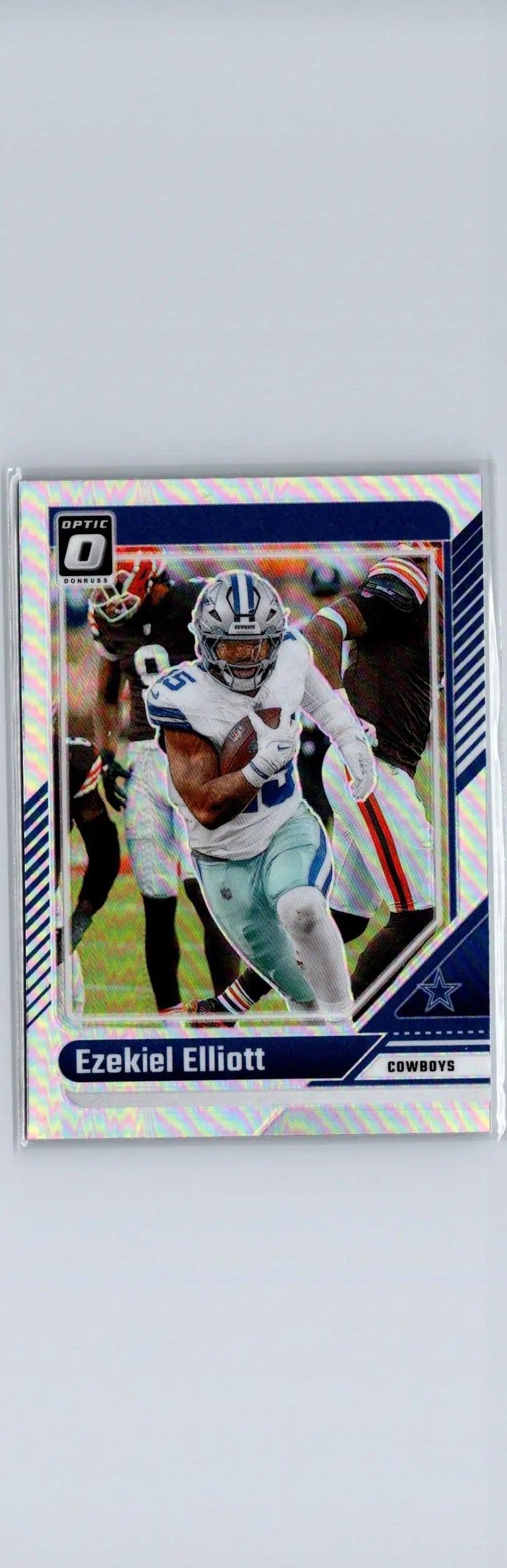 Ezekiel Elliott football card from 2024 Donruss Optic with Ezekiel Elliott Holo design