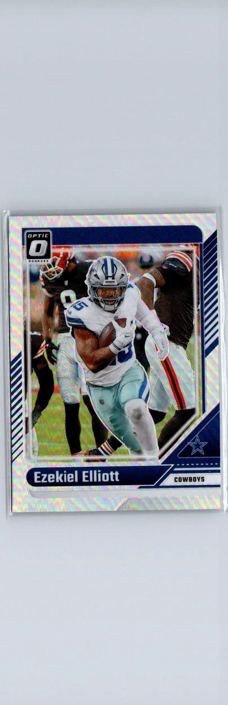 Ezekiel Elliott football card from 2024 Donruss Optic with Ezekiel Elliott Holo design