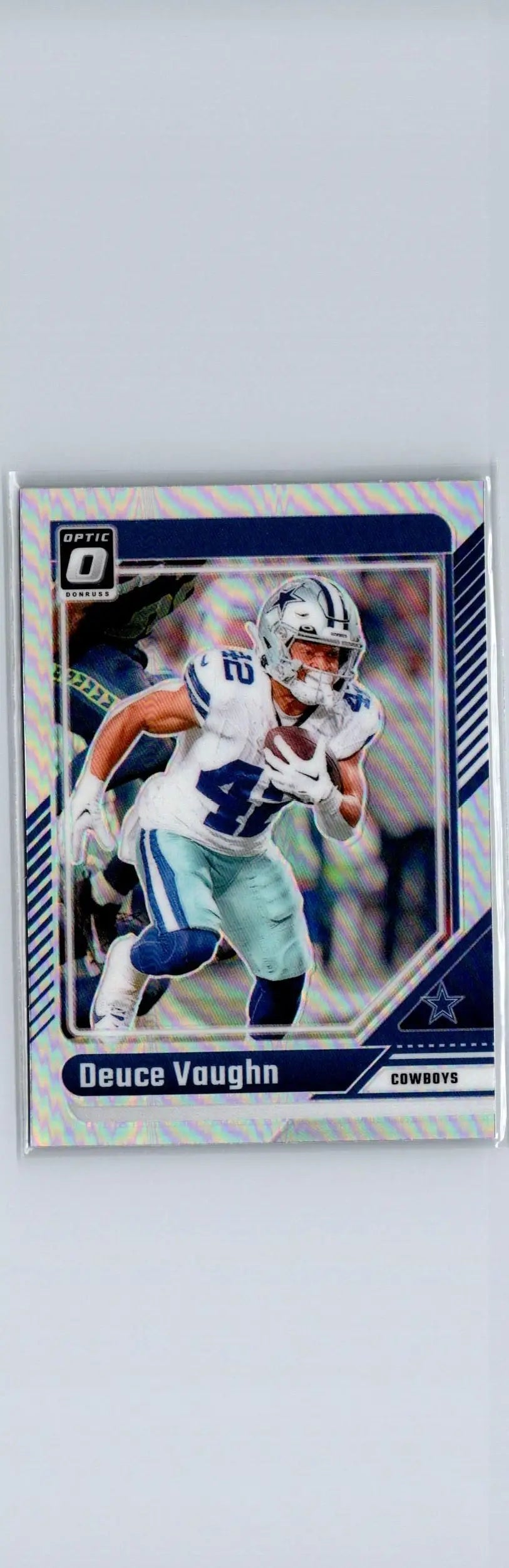 Deuce Vaughn football card featuring Deuce Vaughn Holo from 2024 Donruss Optic
