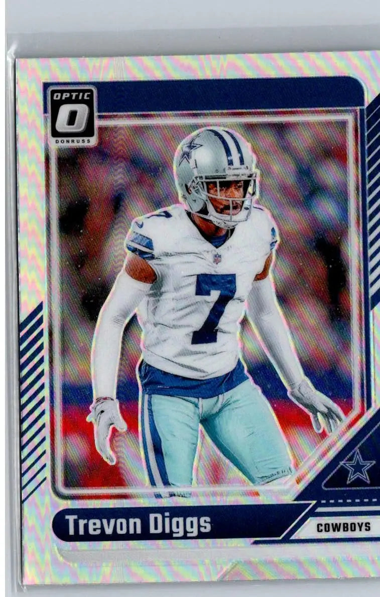 Trevon Diggs Holo football card from 2024 Donruss Optic series featuring Diggs Holo