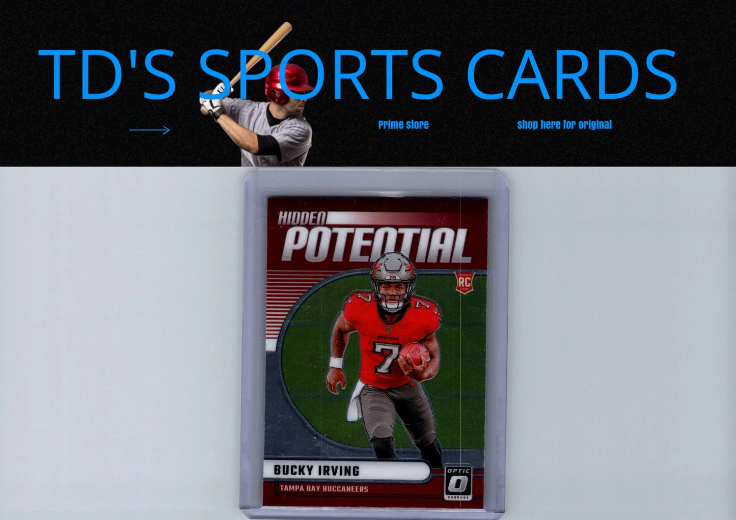 Bucky Irving football card from 2024 Donruss Optic Hidden Potential collection
