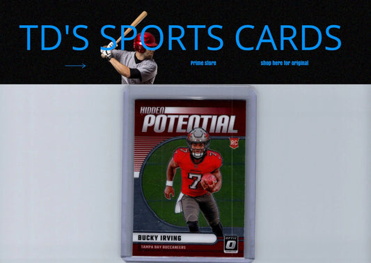 Bucky Irving football card from 2024 Donruss Optic Hidden Potential collection