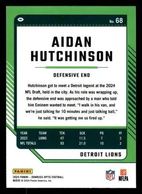 2024 Donruss Optic #68 Aidan Hutchinson - Football Card Single