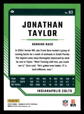 2024 Donruss Optic #83 Jonathan Taylor Indianapolis Colts - Football Card Single