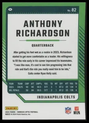 2024 Donruss Optic Anthony Richardson 82 Indianapolis Colts