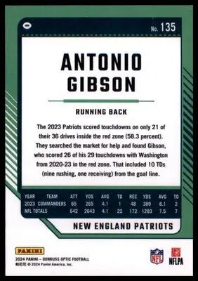 2024 Donruss Optic Antonio Gibson 135 New England Patriots