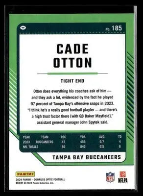 2024 Donruss Optic Cade Otton #185 Tampa Bay Buccaneers - Football Card Single