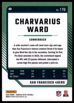 2024 Donruss Optic Charvarius Ward 176 San Francisco 49ers