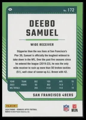 2024 Donruss Optic Deebo Samuel 172 San Francisco 49ers