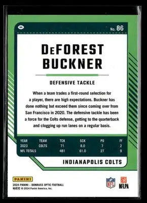 2024 Donruss Optic DeForest Buckner #86 Indianapolis Colts - Football Card Single