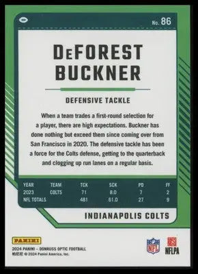 2024 Donruss Optic DeForest Buckner 86 Indianapolis Colts