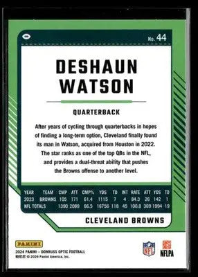 2024 Donruss Optic Deshaun Watson #44 Cleveland Browns - Football Card Single