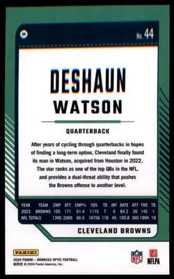 2024 Donruss Optic Deshaun Watson 44 Cleveland Browns
