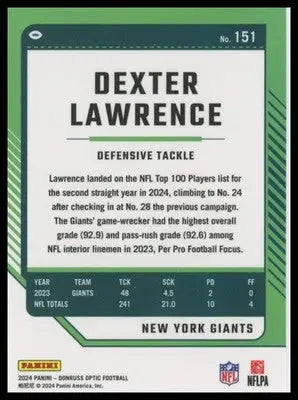 2024 Donruss Optic Dexter Lawrence 151 New York Giants