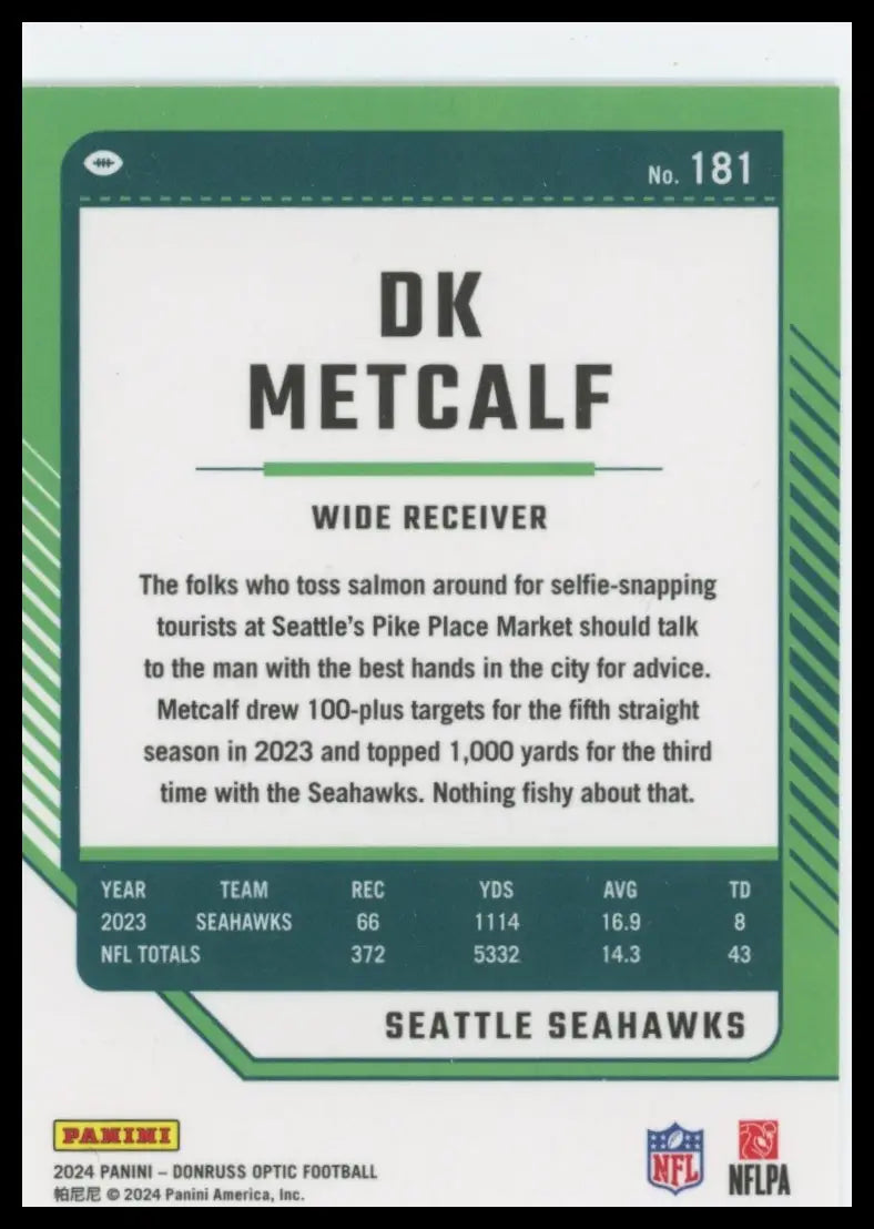 2024 Donruss Optic DK Metcalf 181 Seattle Seahawks - Football Card Single