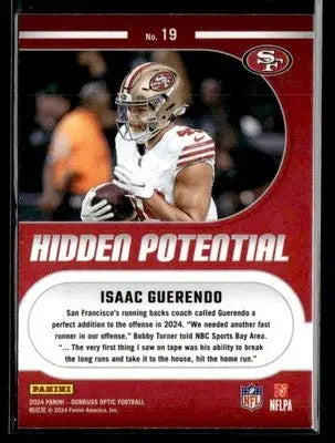 2024 Donruss Optic Isaac Guerendo #19 Hidden Potential San Francisco 49ers - Football Card Single