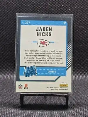 2024 Donruss Optic Jaden Hicks #237 Green Velocity Rated Rookie - Football Card Single