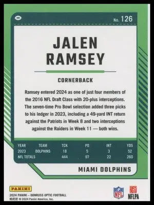 2024 Donruss Optic Jalen Ramsey 126 Miami Dolphins