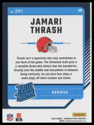 2024 Donruss Optic Jamari Thrash RC 241 Cleveland Browns