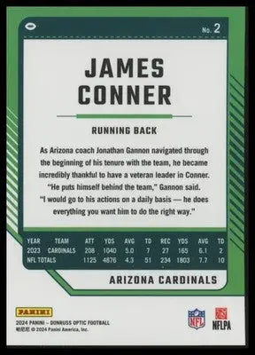 2024 Donruss Optic James Conner 2 Arizona Cardinals
