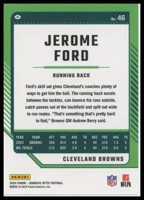 2024 Donruss Optic Jerome Ford 46 Cleveland Browns