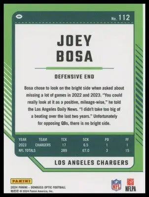2024 Donruss Optic Joey Bosa 112 Los Angeles Chargers