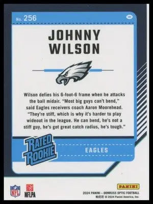 2024 Donruss Optic Johnny Wilson RC 256 Philadelphia Eagles