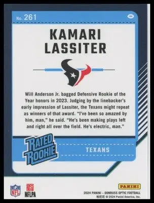 2024 Donruss Optic Kamari Lassiter RC 261 Houston Texans