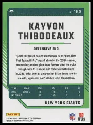 2024 Donruss Optic Kayvon Thibodeaux 150 New York Giants