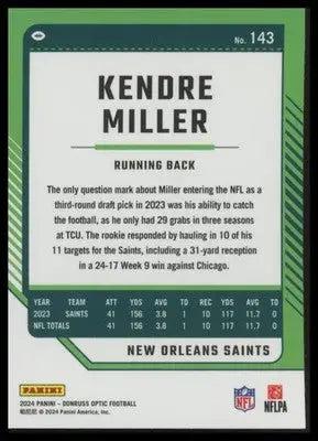 2024 Donruss Optic Kendre Miller 143 New Orleans Saints