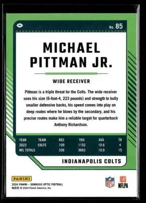 2024 Donruss Optic Michael Pittman Jr. #85 Indianapolis Colts - Football Card Single