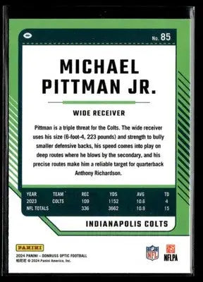 2024 Donruss Optic Michael Pittman Jr. #85 Indianapolis Colts - Football Card Single