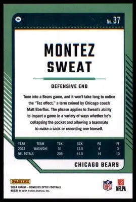 2024 Donruss Optic Montez Sweat 37 Chicago Bears
