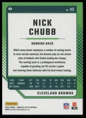 2024 Donruss Optic Nick Chubb 45 Cleveland Browns