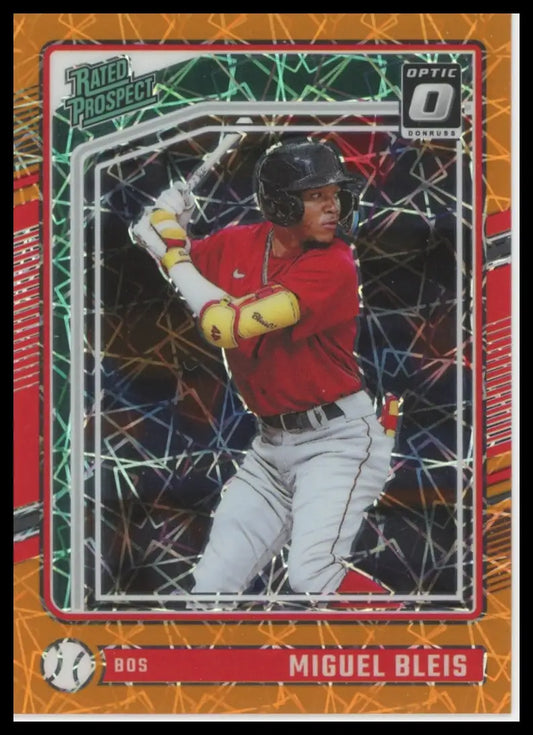 2024 Donruss - Optic Orange Velocity Prizms Miguel Bleis 195 Red Sox Baseball NM - Baseball Card Single
