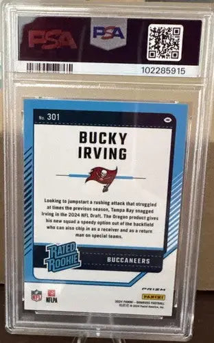2024 Donruss Optic Rated Rookie Preview Football Emoji Bucky Irving PSA 9 - Football Card Single