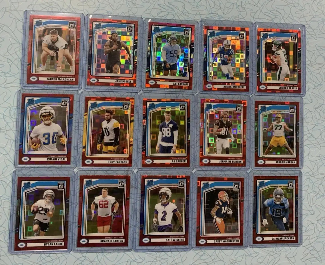 2024 Donruss Optic Red Pandora Rated Rookie Card Lot 15 Different Cards NFL RC’s - Football Card Single