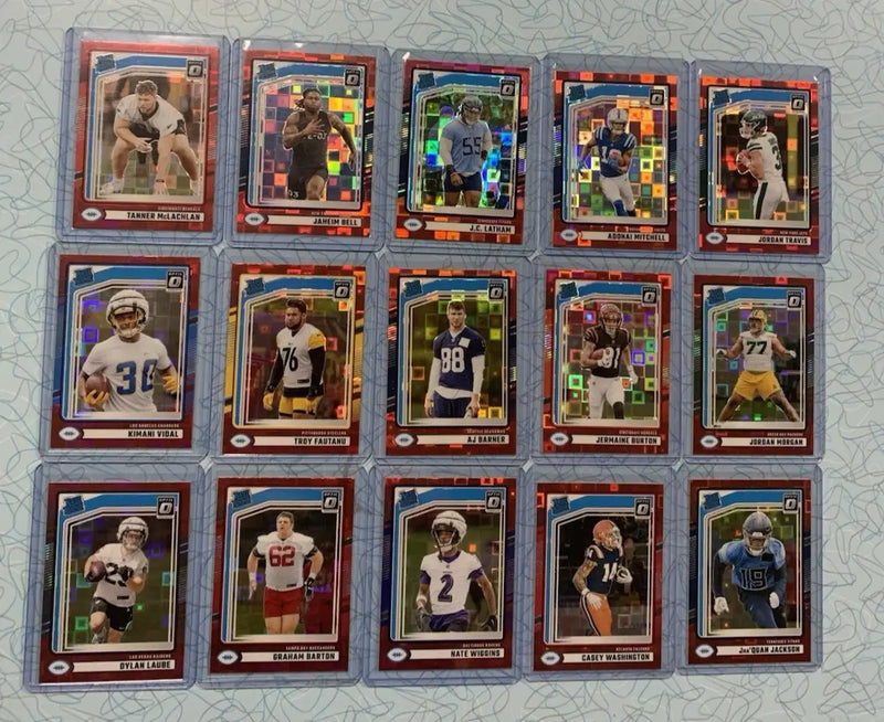 2024 Donruss Optic Red Pandora Rated Rookie Card Lot 15 Different Cards NFL RC’s - Football Card Single
