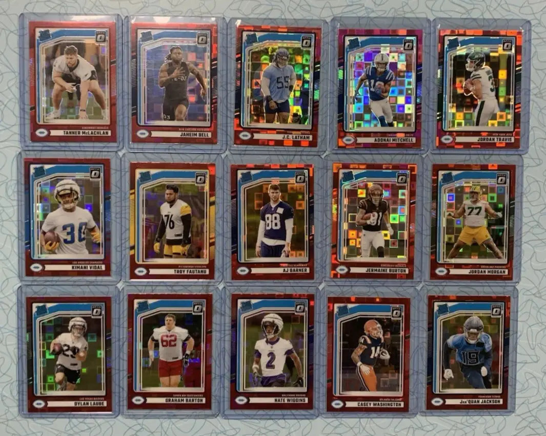 2024 Donruss Optic Red Pandora Rated Rookie Card Lot 15 Different Cards NFL RC’s - Football Card Single