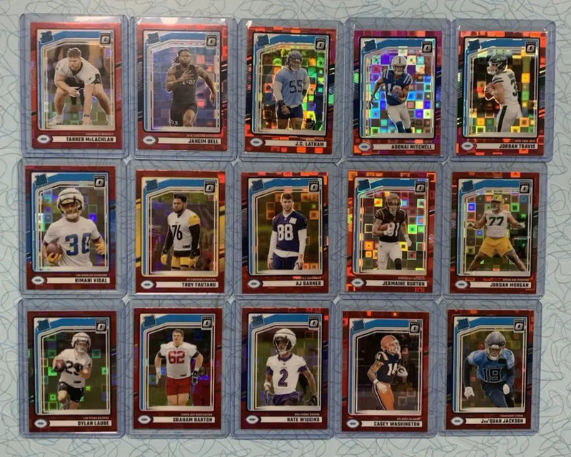 2024 Donruss Optic Red Pandora Rated Rookie Card Lot 15 Different Cards NFL RC’s - Football Card Single