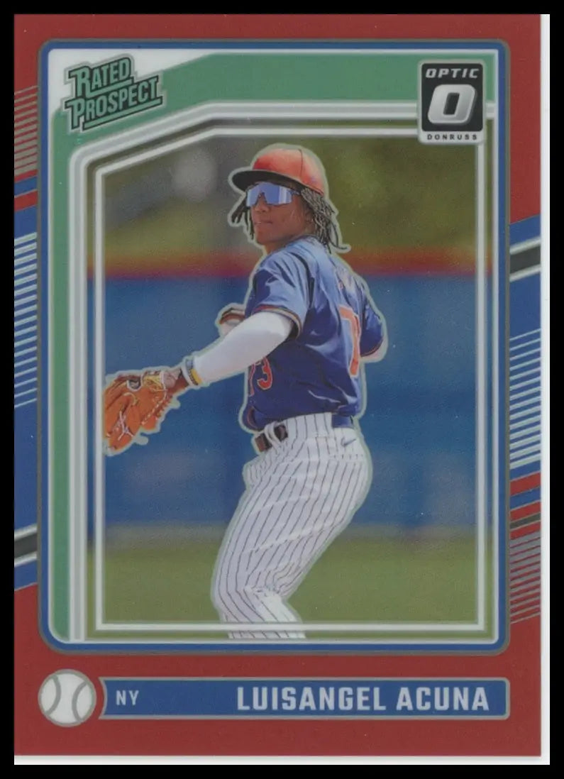 2024 Donruss - Optic Red Prizms Luisangel Acuna 175 /99 New York Mets NM - Baseball Card Single