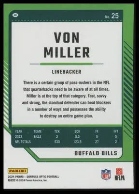 2024 Donruss Optic Von Miller 25 Buffalo Bills