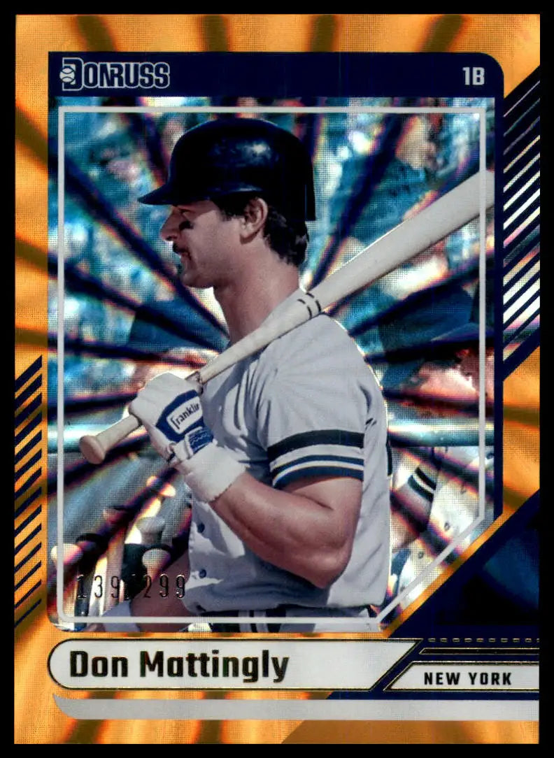 2024 Donruss - Orange Laser Don Mattingly 87 /299 New York Yankees NM - Baseball Card Single